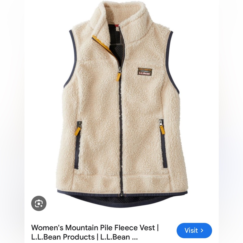 L.L. Bean Mountain Pile Women's 3X Natural Fleece Vest